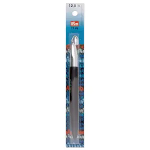 Prym Soft-grip wool crochet hook, silver, Black